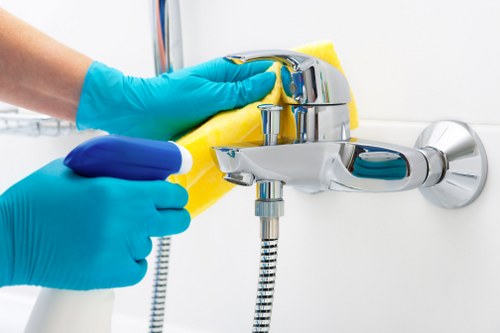 Hot water extraction cleaning on a living room carpet